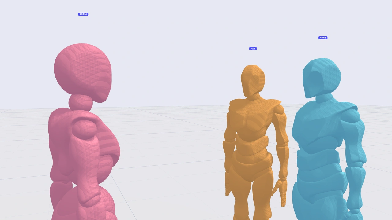 Relationship view: pink on the left, blue on the right, yellow beside and behind blue.